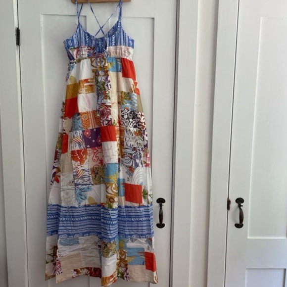 QUIKSILVER Maxi Patchwork Print Back Lace Up Dress - Picture 1 of 7